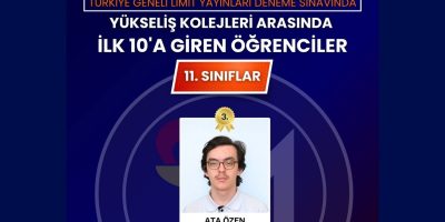 Türkiye Geneli İlk 10’a Giren Ata Özen’i Tebrik Ederiz!